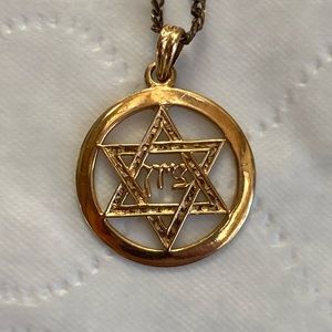 Gold Star of David Necklace